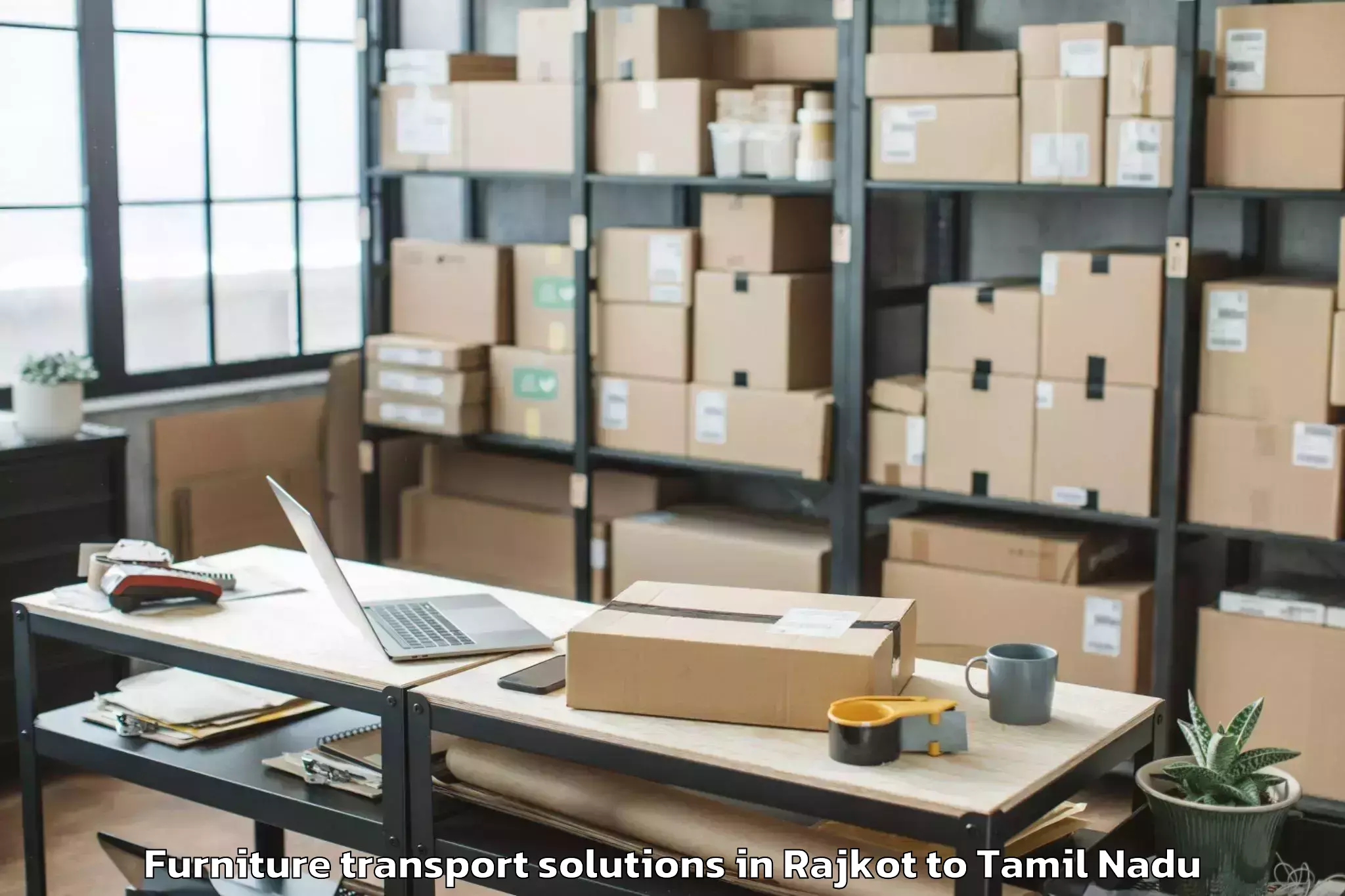 Professional Rajkot to Elayirampannai Furniture Transport Solutions